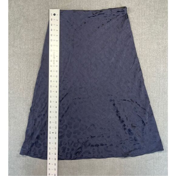Minimalist Leopard Jacquard A Line Skirt Express Women M Navy Blue High Rise - Picture 5 of 8